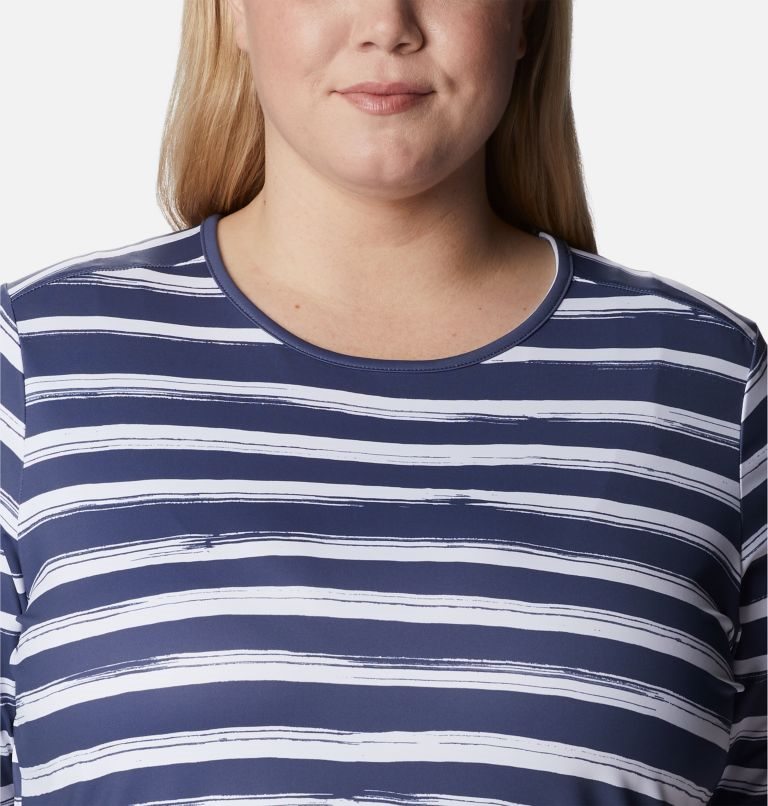 Women's Columbia Chill River T Shirts Stripe | Plus Size CA-BCL38